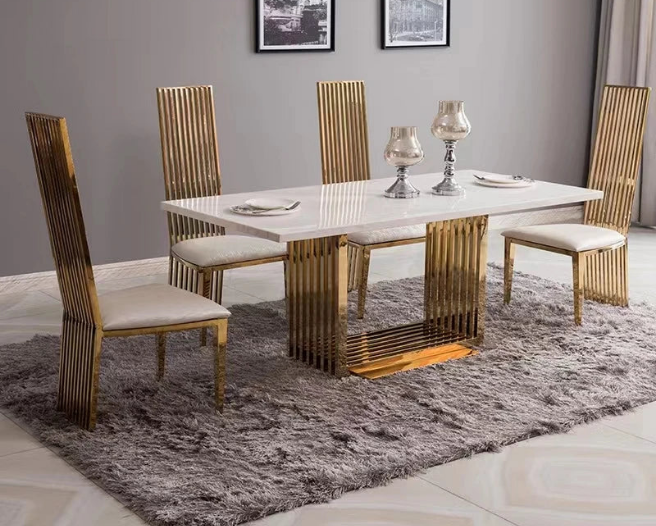 Marble Dining Table with chairs