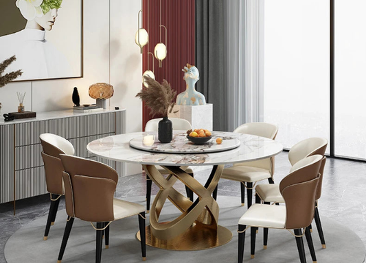 Marble Dining Table with chairs Set