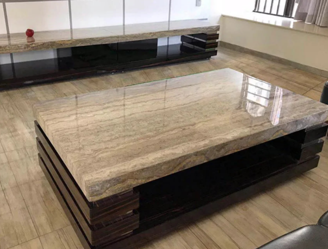 Coffee Table Marble Top wooden base