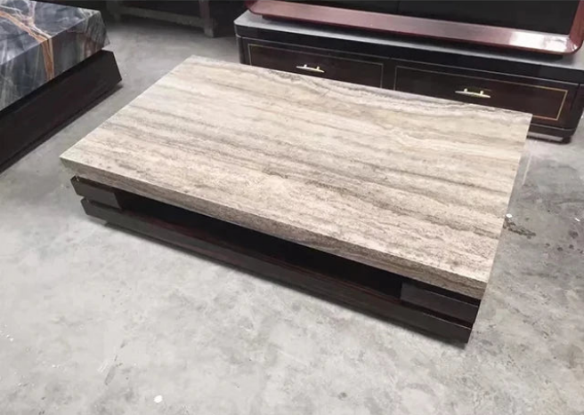 Coffee Table Marble Top wooden base