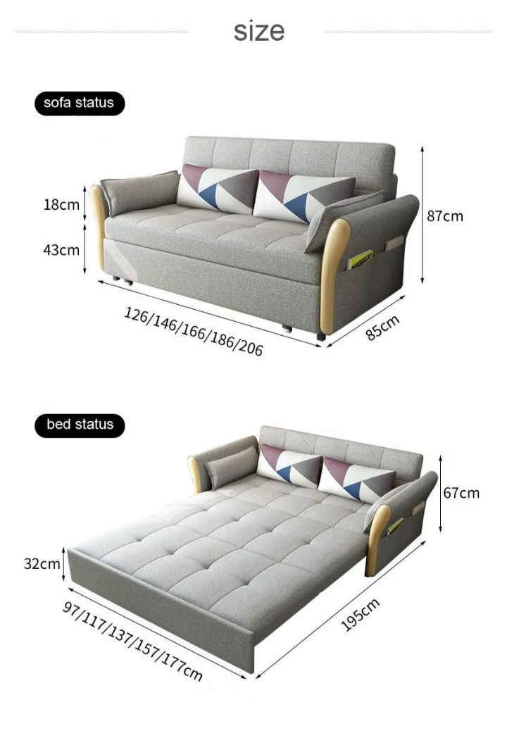 sofa bed with mattress